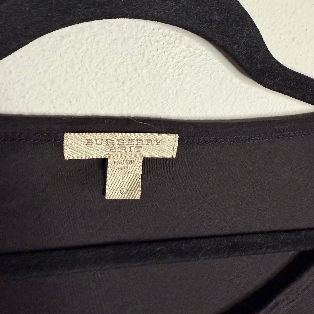 Burberry Brit Women's Large Black Short Sleeve Pocket Logo T Shirt Casual Comfy - Picture 4 of 5